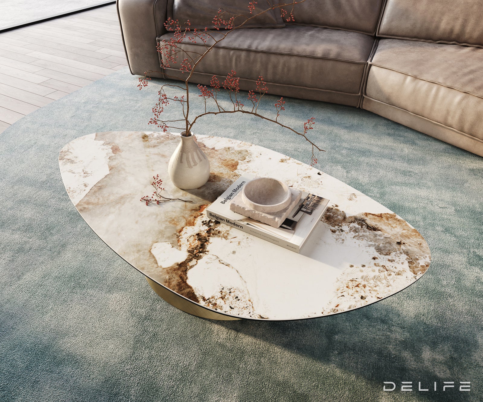 Klub mizica Edge 140x76cm, Material: Keramika Minas Melange