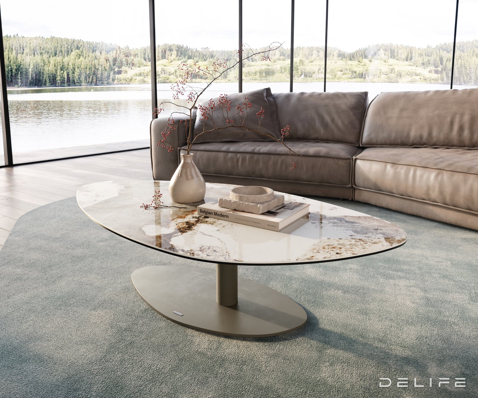 Klub mizica Edge 140x76cm, Material: Keramika Minas Melange