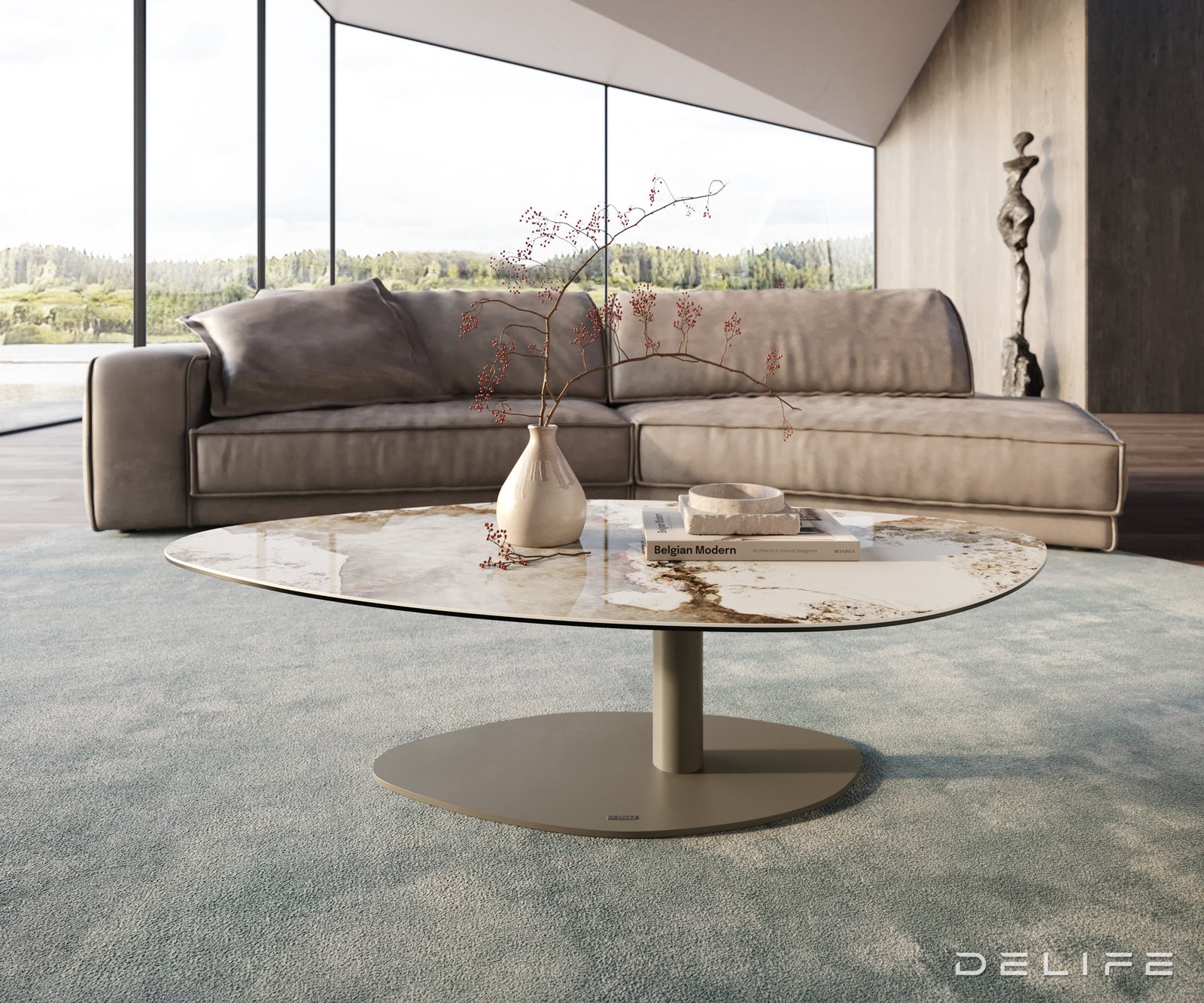 Klub mizica Edge 140x76cm, Material: Keramika Minas Melange