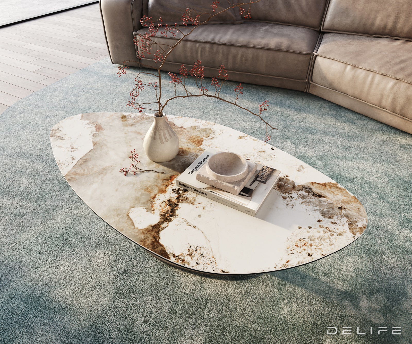 Klub mizica Edge 140x76cm, Material: Keramika Minas Melange