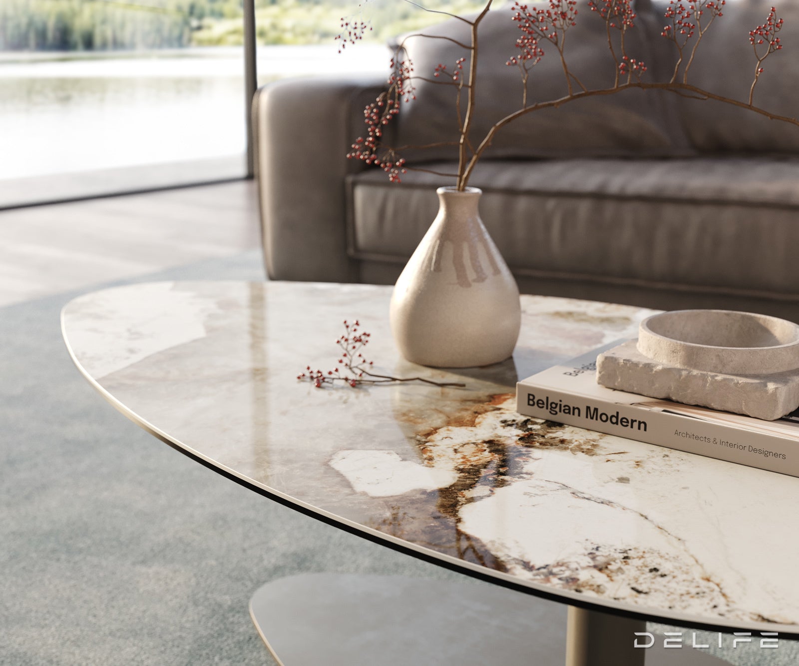 Klub mizica Edge 140x76cm, Material: Keramika Minas Melange