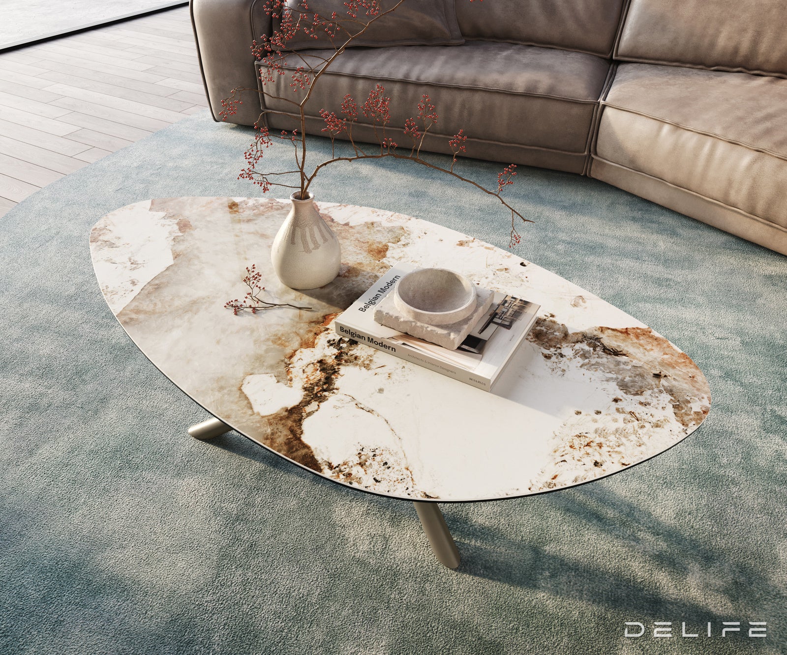 Klub mizica Edge 140x76cm, Material: Keramika Minas Melange