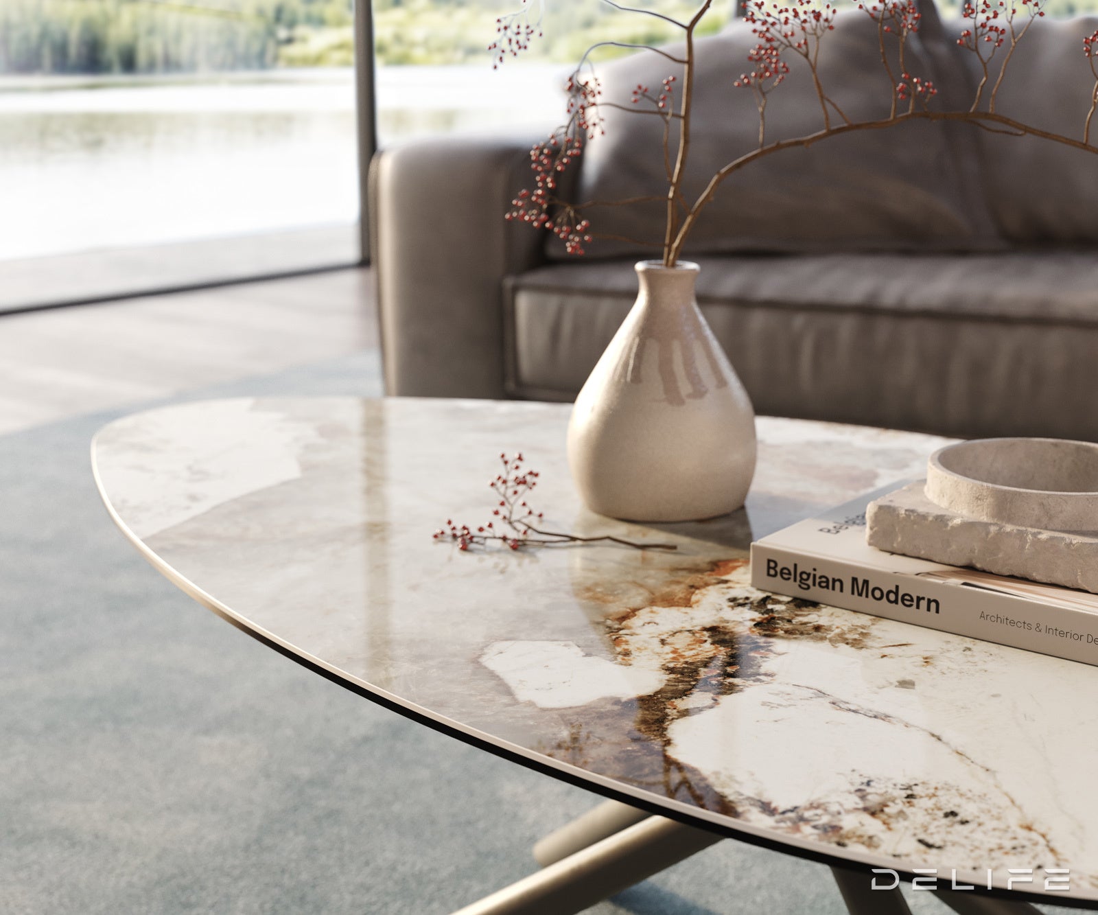 Klub mizica Edge 140x76cm, Material: Keramika Minas Melange