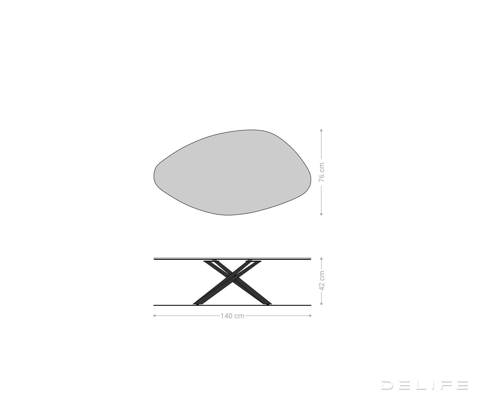 Klub mizica Edge 140x76cm, Material: Keramika Minas Melange