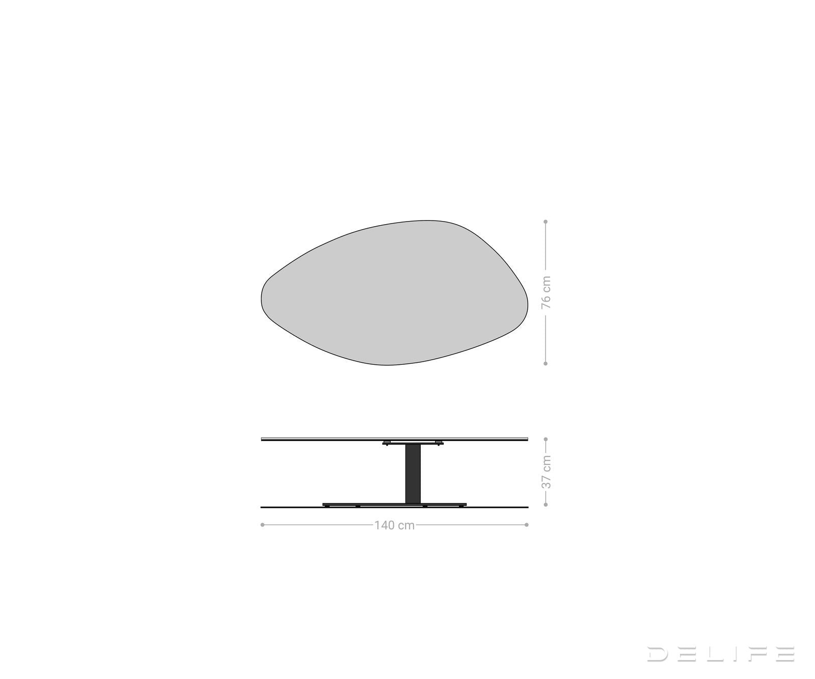 Klub mizica Edge 140x76cm, Material: keramika Emperador Extra Lucidato