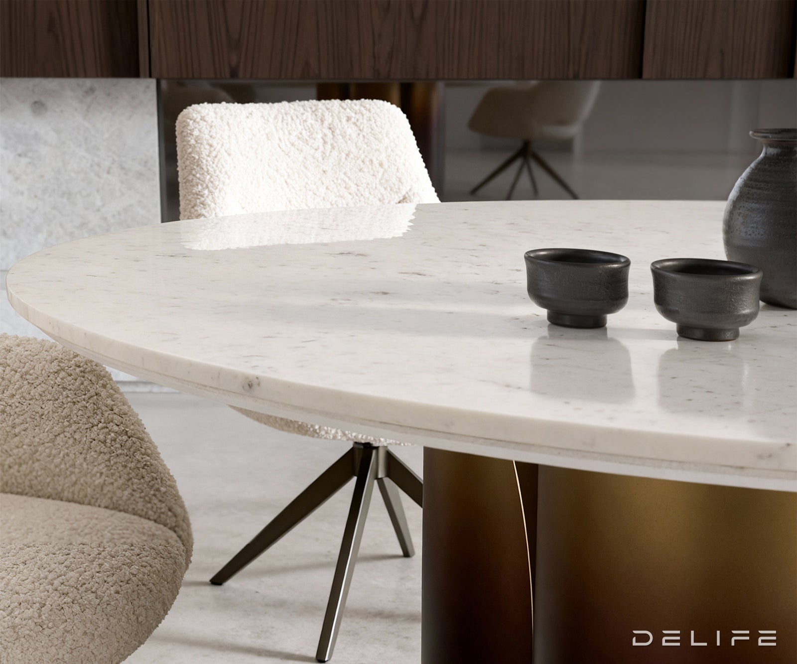 Jedilna miza Adenza 140x140 cm, Material: Marmor