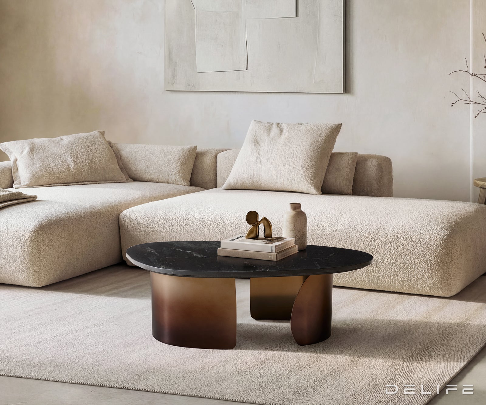 Klubska mizica Marvello 101x50 cm, Material: Marmor