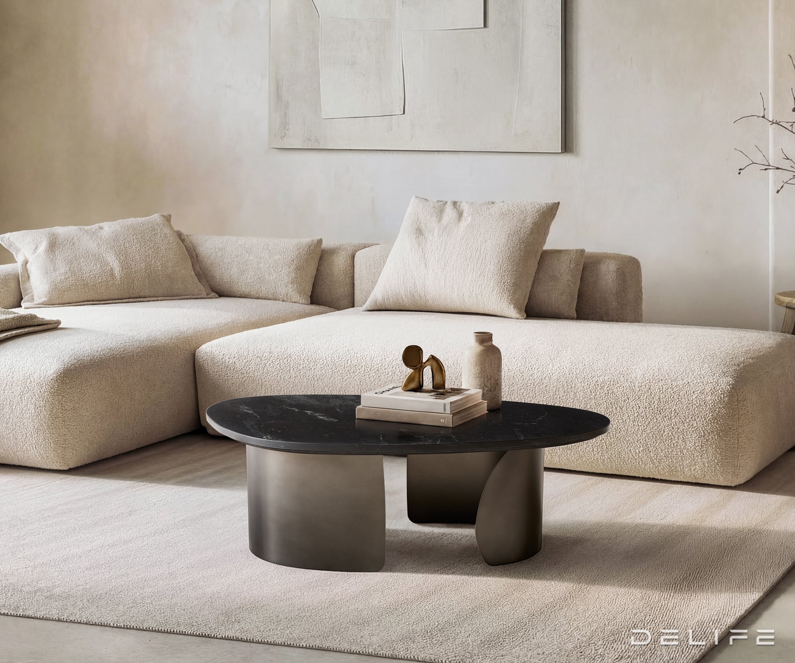 Klubska mizica Marvello 101x50 cm, Material: Marmor