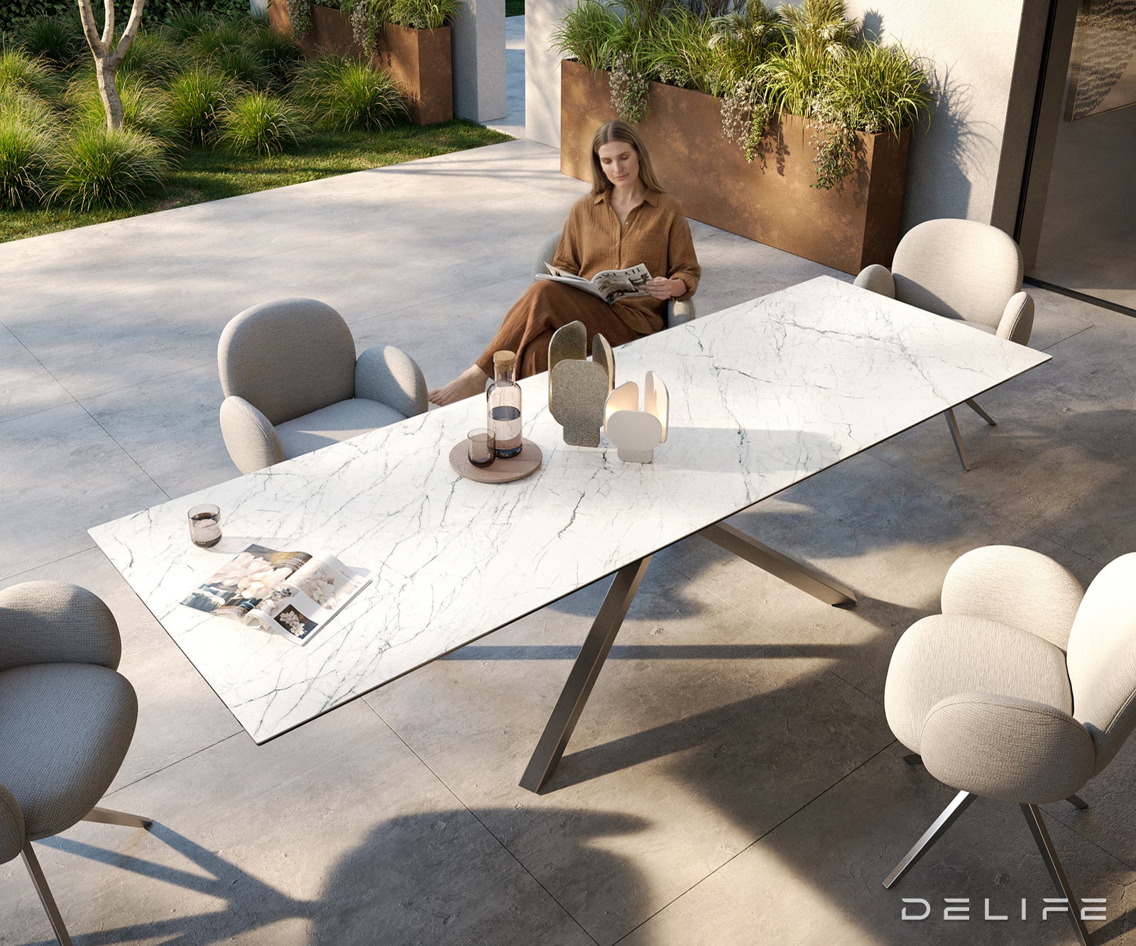 Outdoor miza Edge 300x100cm, Material: keramika Statuarietto