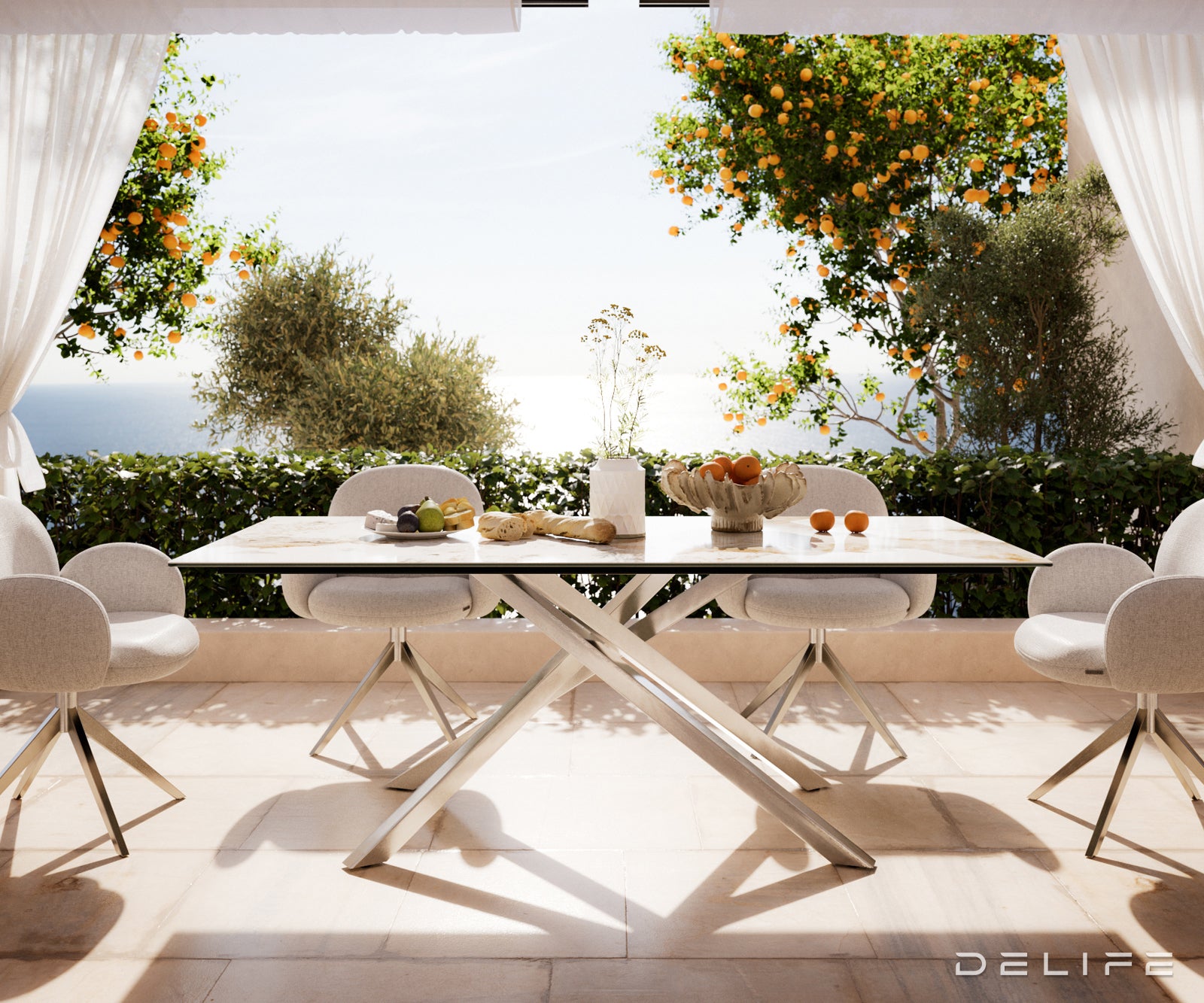 Outdoor miza Edge 200x100cm, Material: keramika Minas Melange