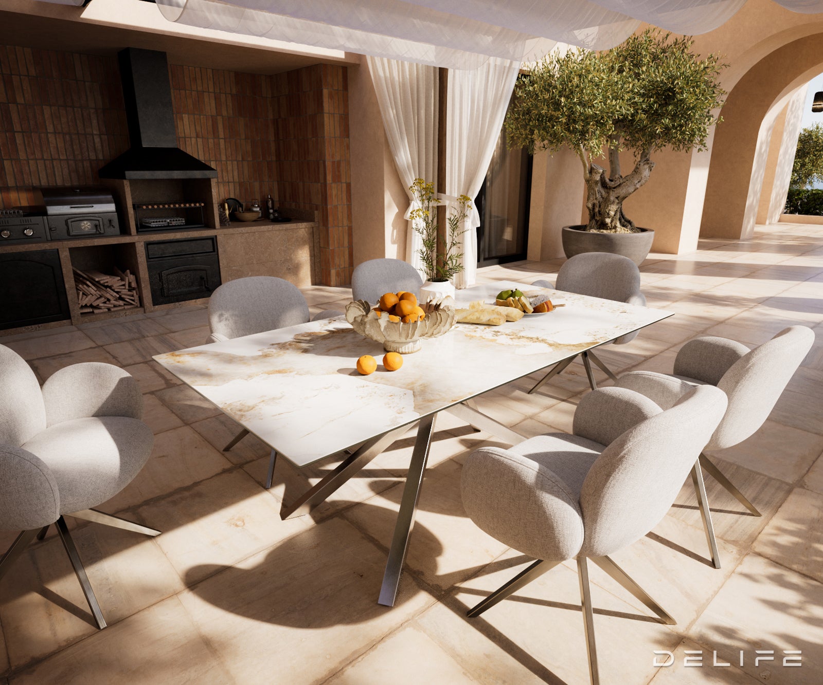 Outdoor miza Edge 200x100cm, Material: keramika Minas Melange