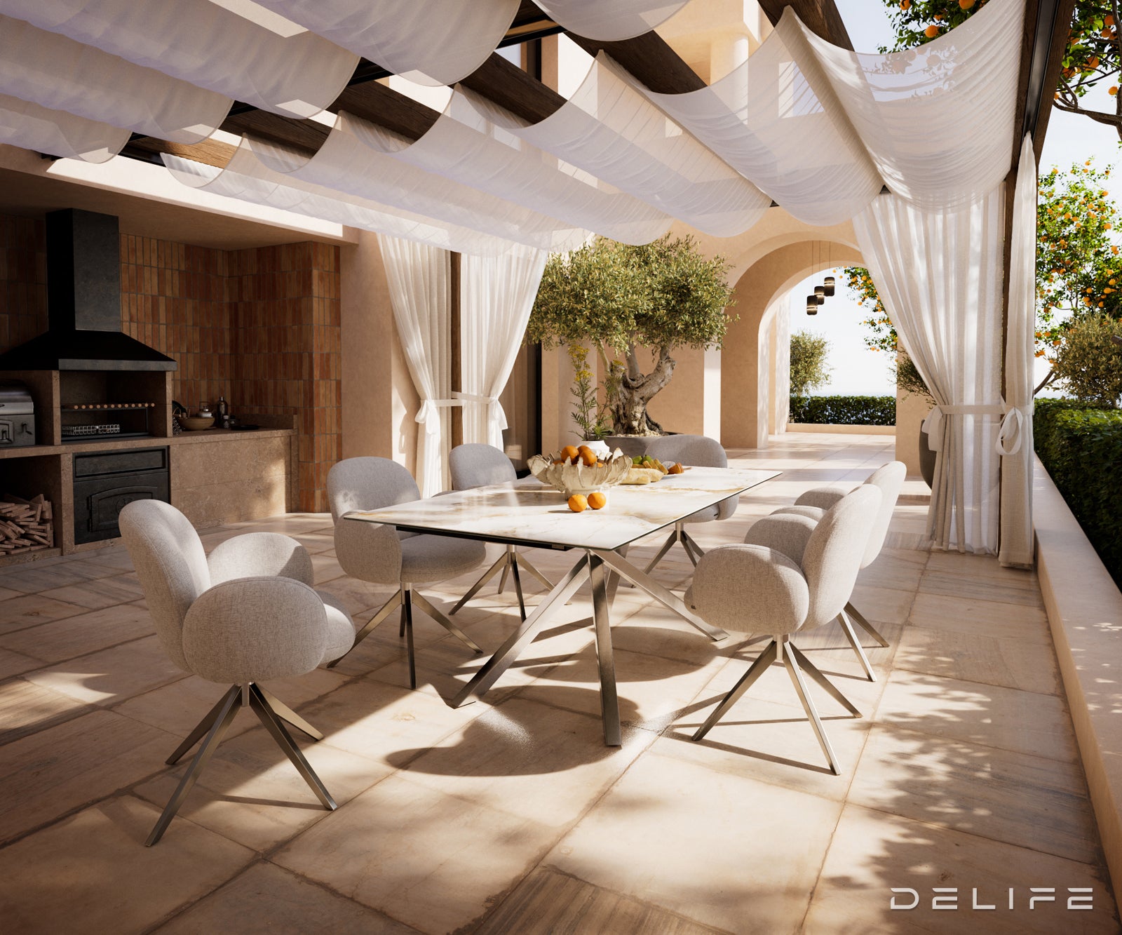 Outdoor miza Edge 200x100cm, Material: keramika Minas Melange