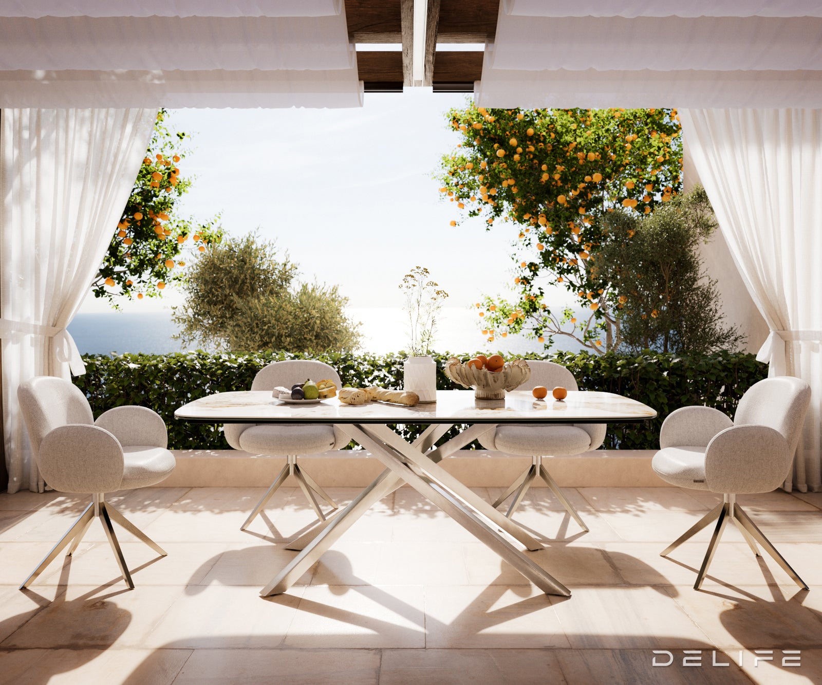 Outdoor miza Edge Boot 200x100cm, Material: keramika Minas Melange