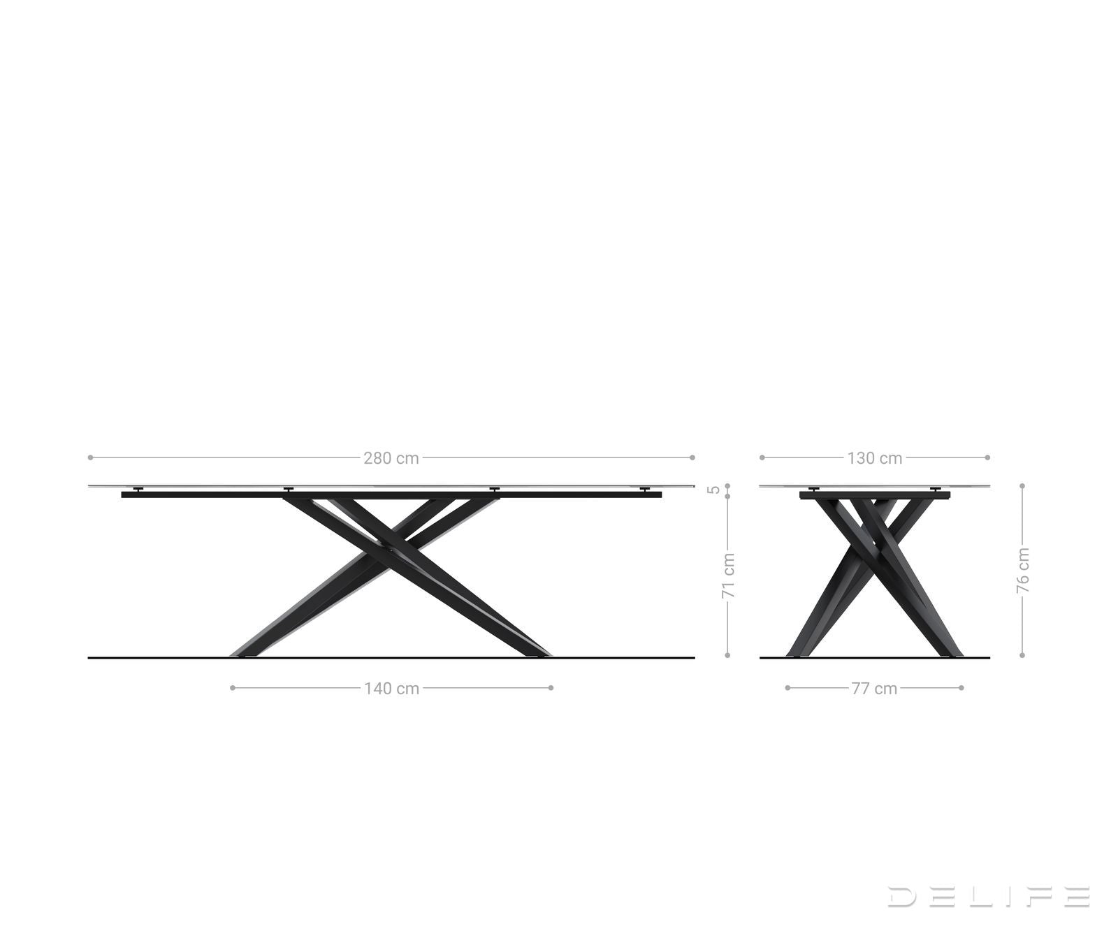 Outdoor miza Edge Oval 280x130cm, Material: keramika Minas Melange