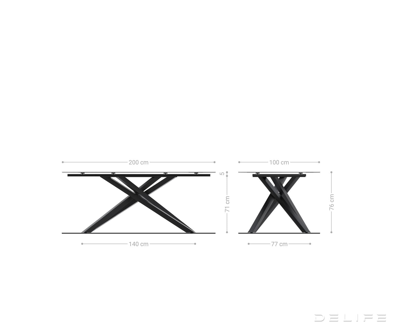 Outdoor miza Edge 200x100cm, Material: keramika Emperador Extra Lucidato