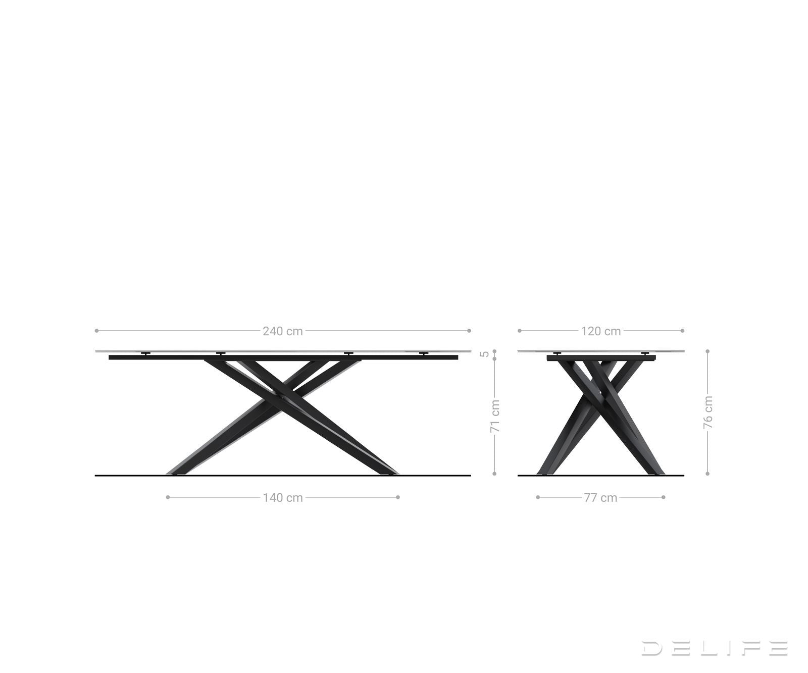 Outdoor miza Edge Boot 240x120cm, Material: keramika Emperador Extra Lucidato