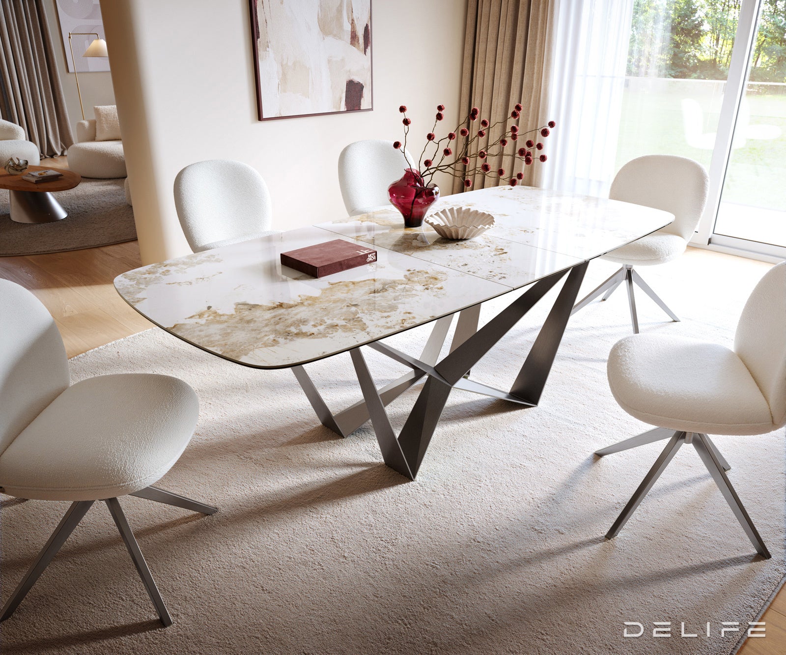 Jedilna miza Edge Boot 180-/220x100 cm, material: keramika Minas Melange