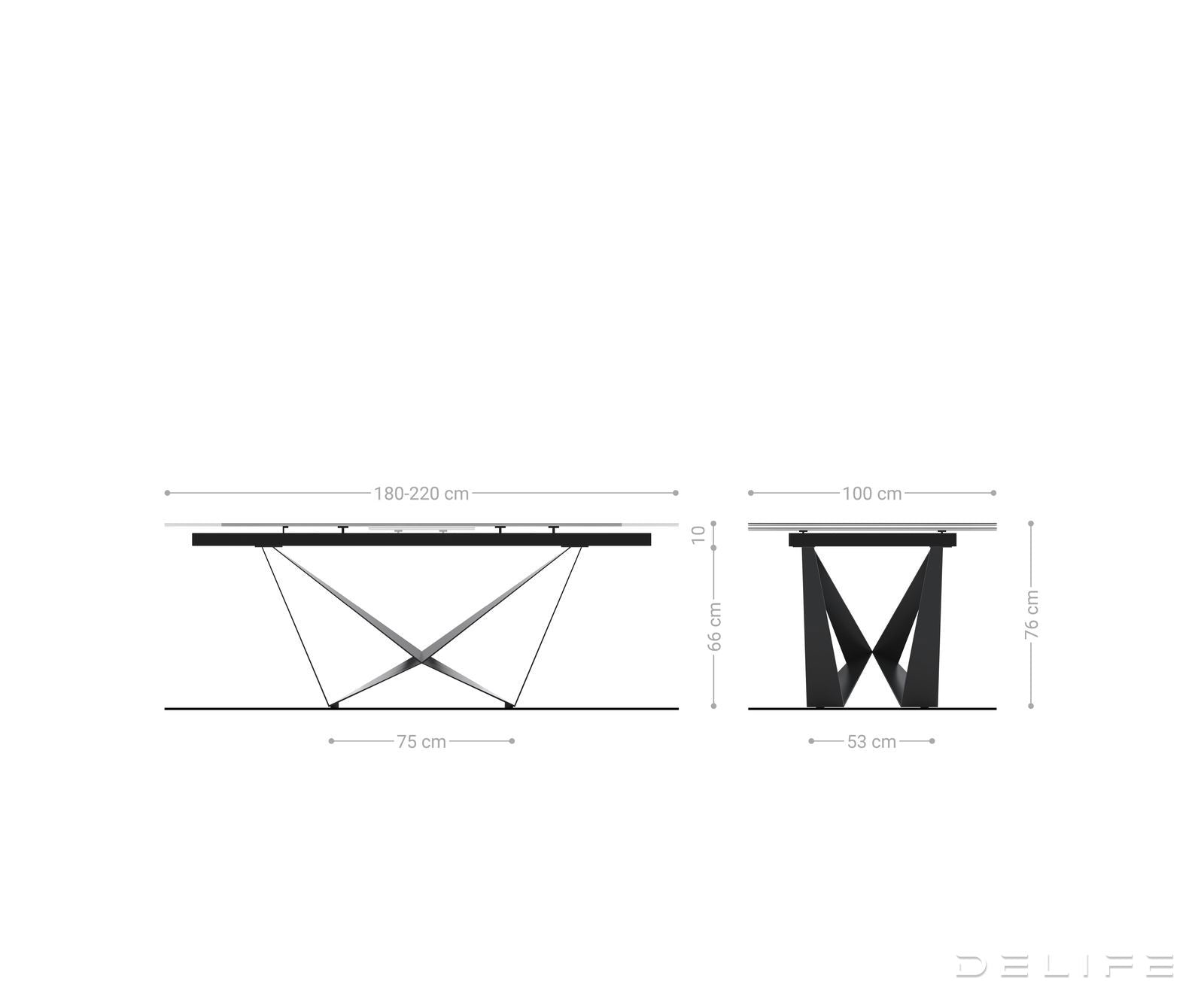 Jedilna miza Edge Boot 180-/220x100 cm, material: keramika Minas Melange