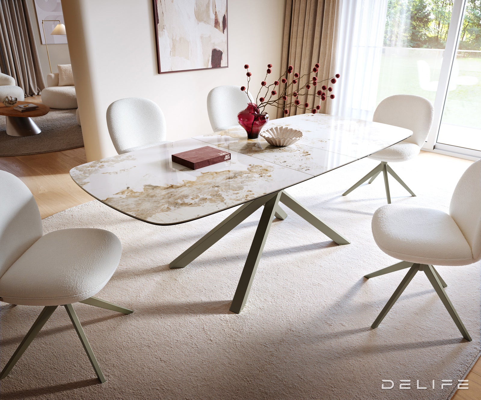 Jedilna miza Edge Boot 180-/220x100 cm, material: keramika Minas Melange