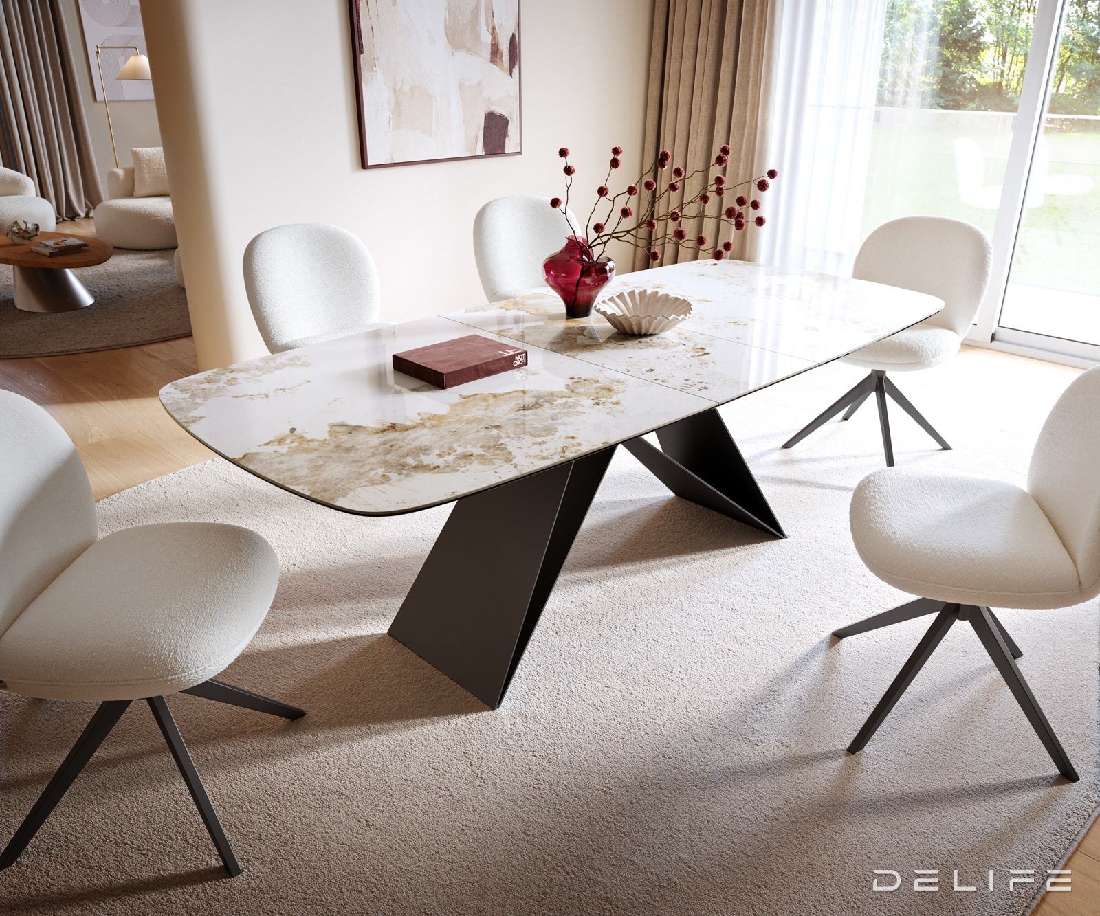 Jedilna miza Edge Boot 180-/220x100 cm, material: keramika Minas Melange