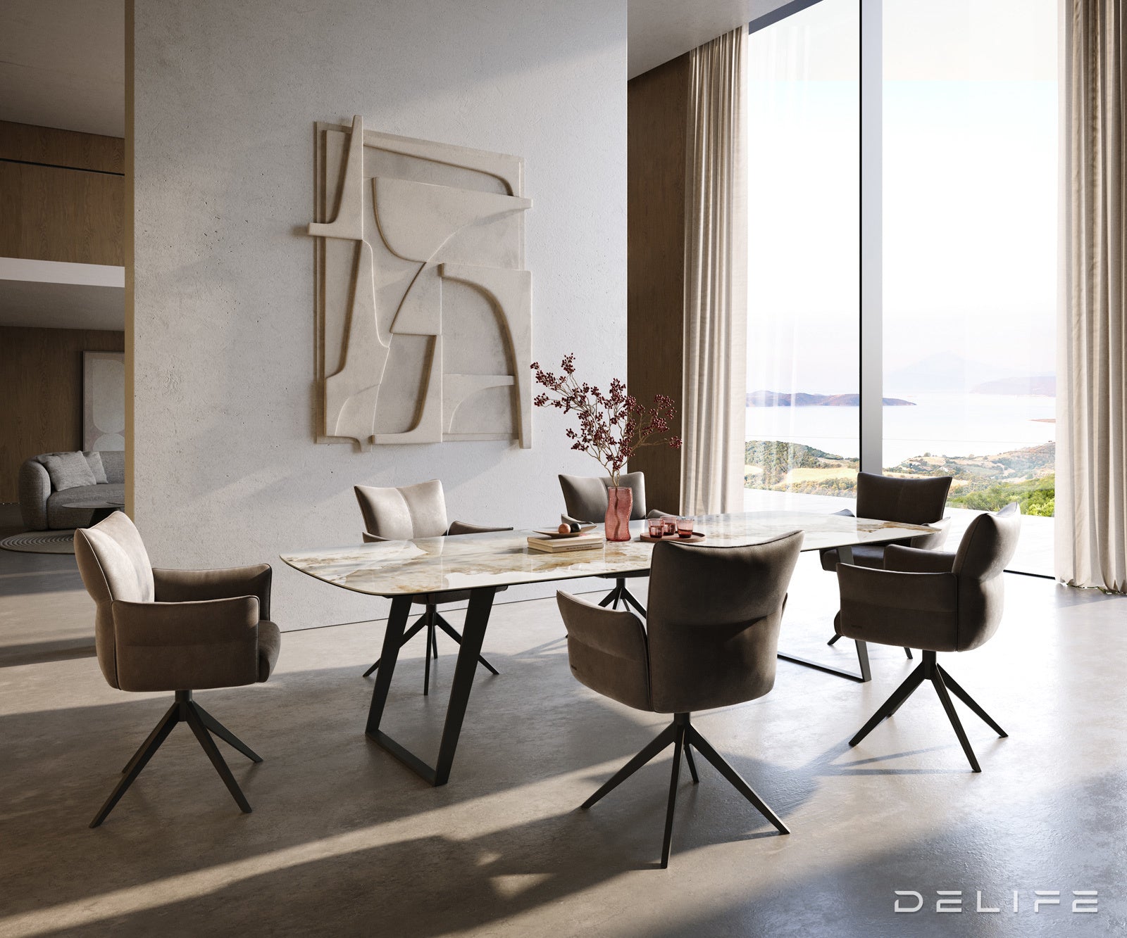 Jedilna miza Edge Boot 300x120 cm, material: keramika Minas Melange