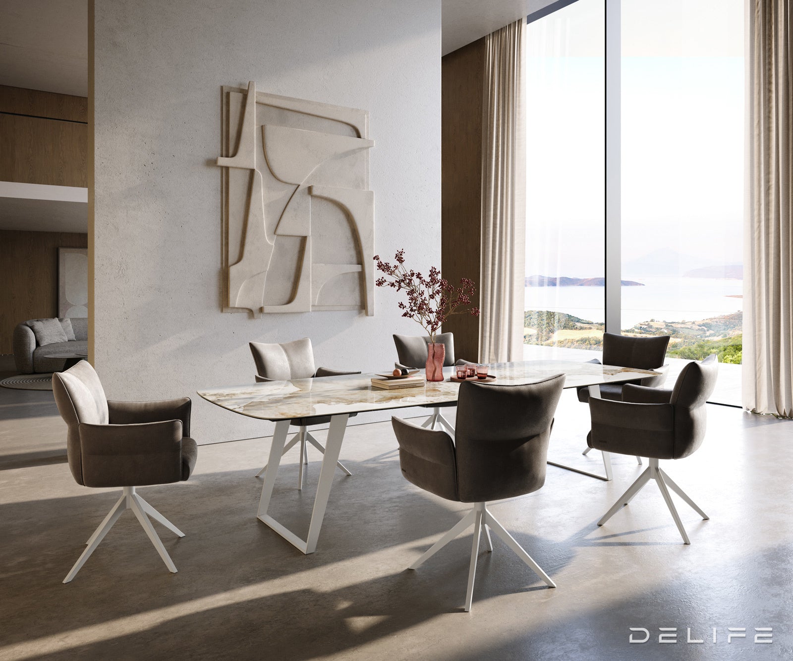 Jedilna miza Edge Boot 300x120 cm, material: keramika Minas Melange