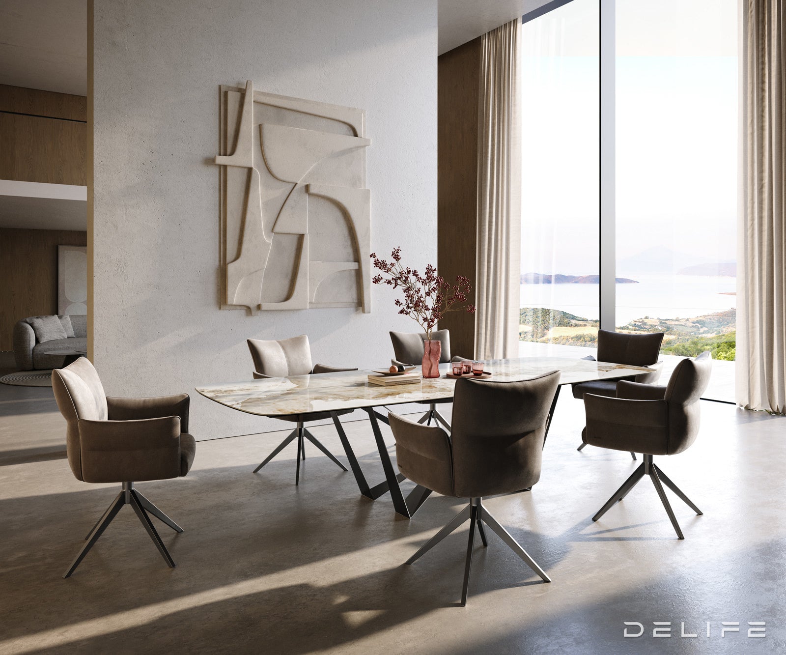Jedilna miza Edge Boot 300x120 cm, material: keramika Minas Melange