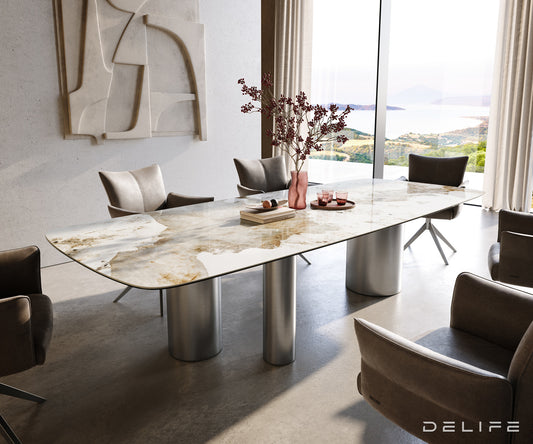 Jedilna miza Edge Boot 300x120 cm, material: keramika Minas Melange