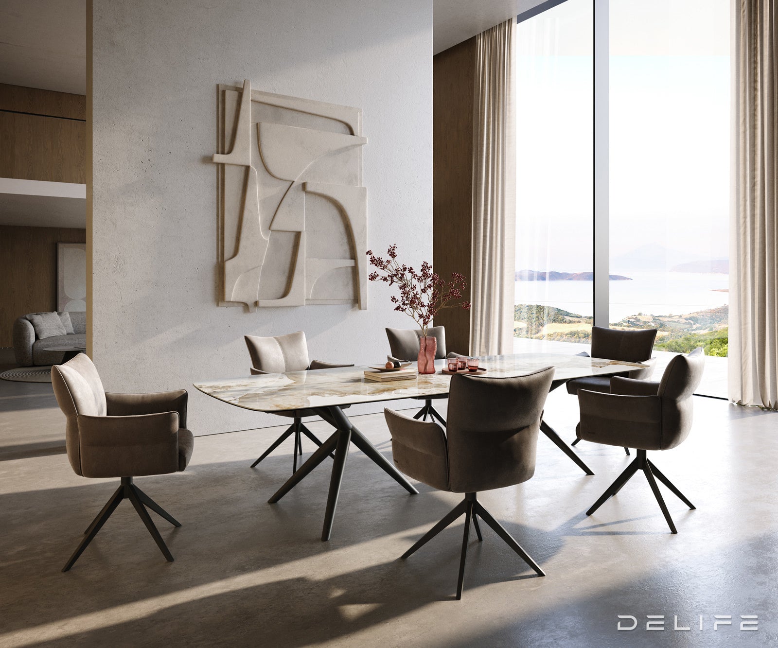 Jedilna miza Edge Boot 300x120 cm, material: keramika Minas Melange