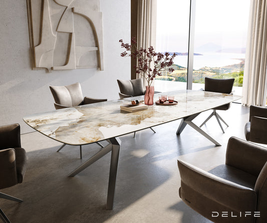 Jedilna miza Edge Boot 300x120 cm, material: keramika Minas Melange