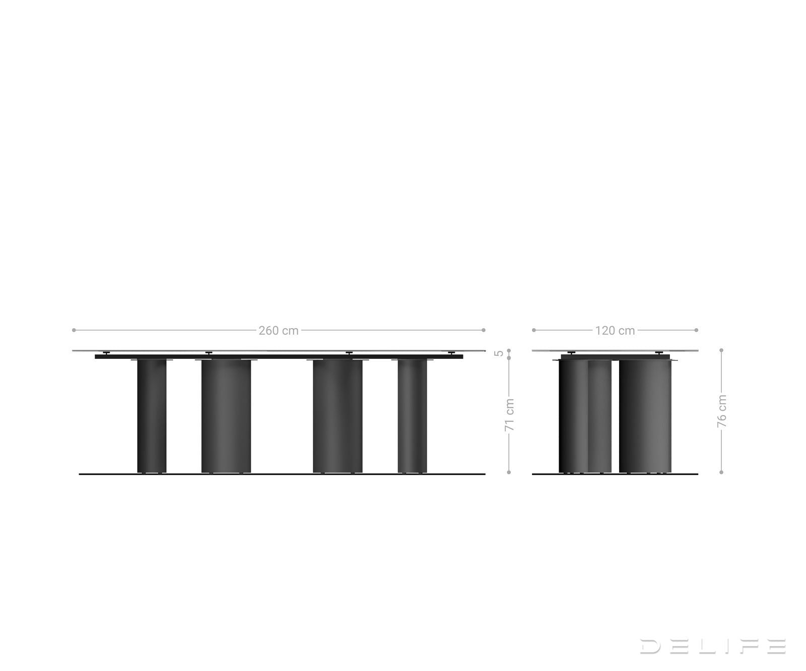 Blagovaonski stol Edge 260x120cm, Materijal: Bagrem
