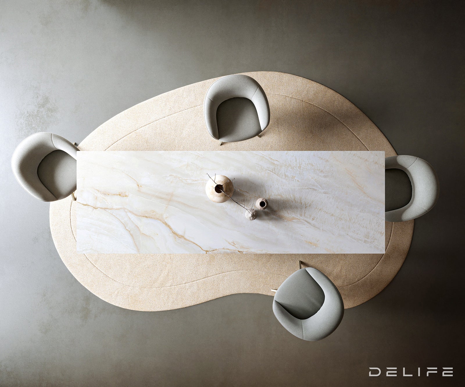 Jedilna miza Edge 300x100 cm, material: keramika Onyx Pearl