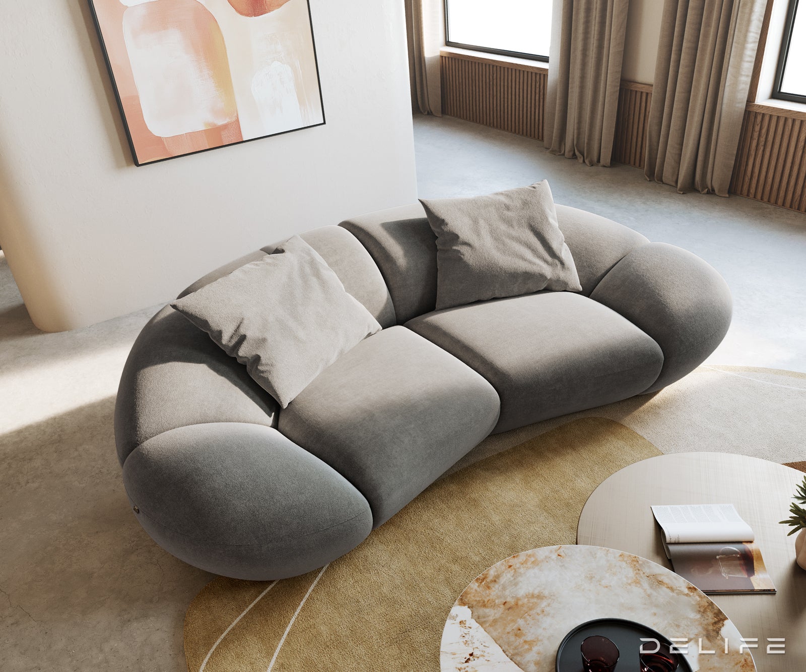 Sofa Lunna 280x170cm, Materijal: Strukturirana tkanina