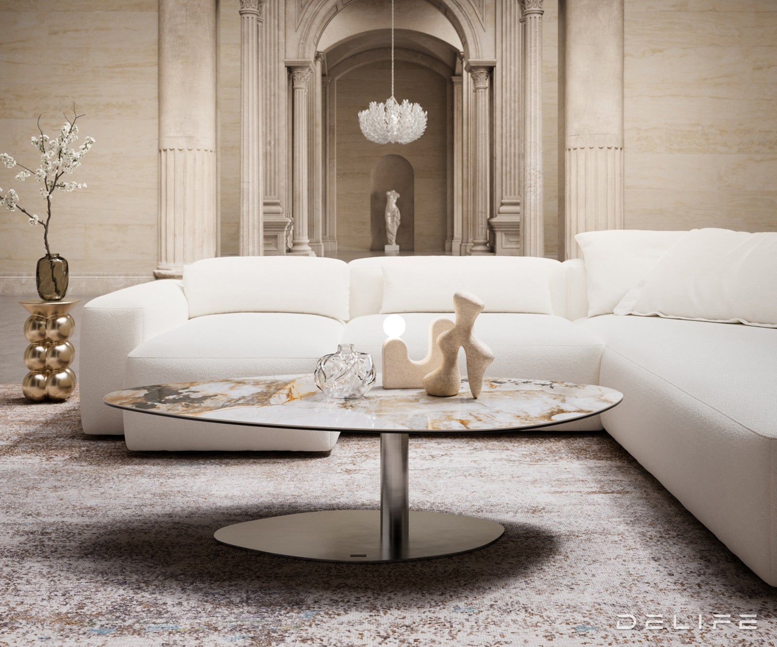 Klubska mizica Edge 140 × 75 cm, material: keramika Patagonia