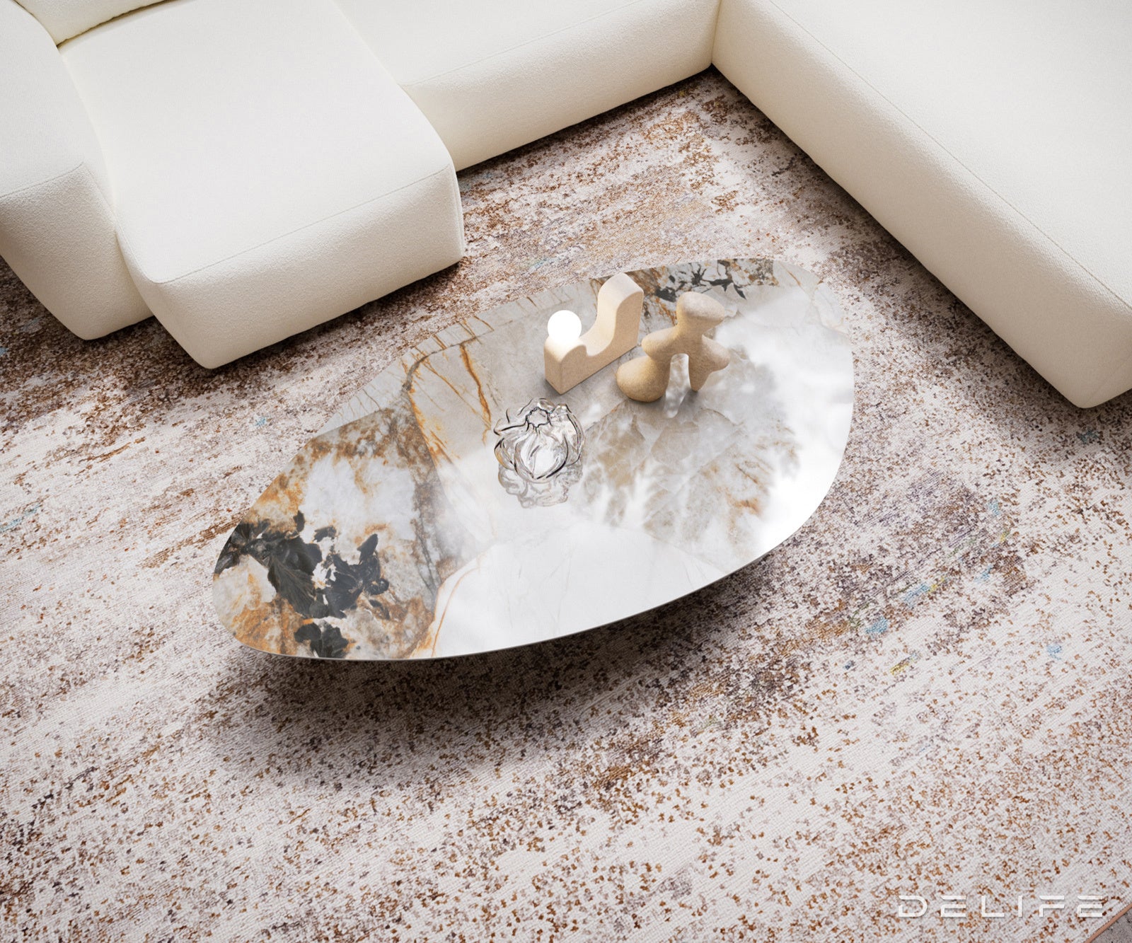 Klubska mizica Edge 140 × 75 cm, material: keramika Patagonia