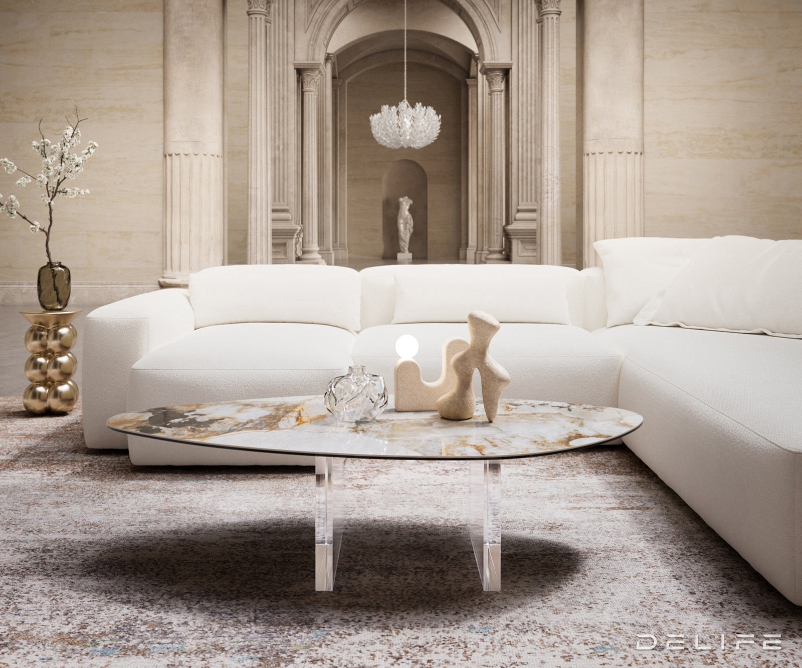 Klubska mizica Edge 140 × 75 cm, material: keramika Patagonia