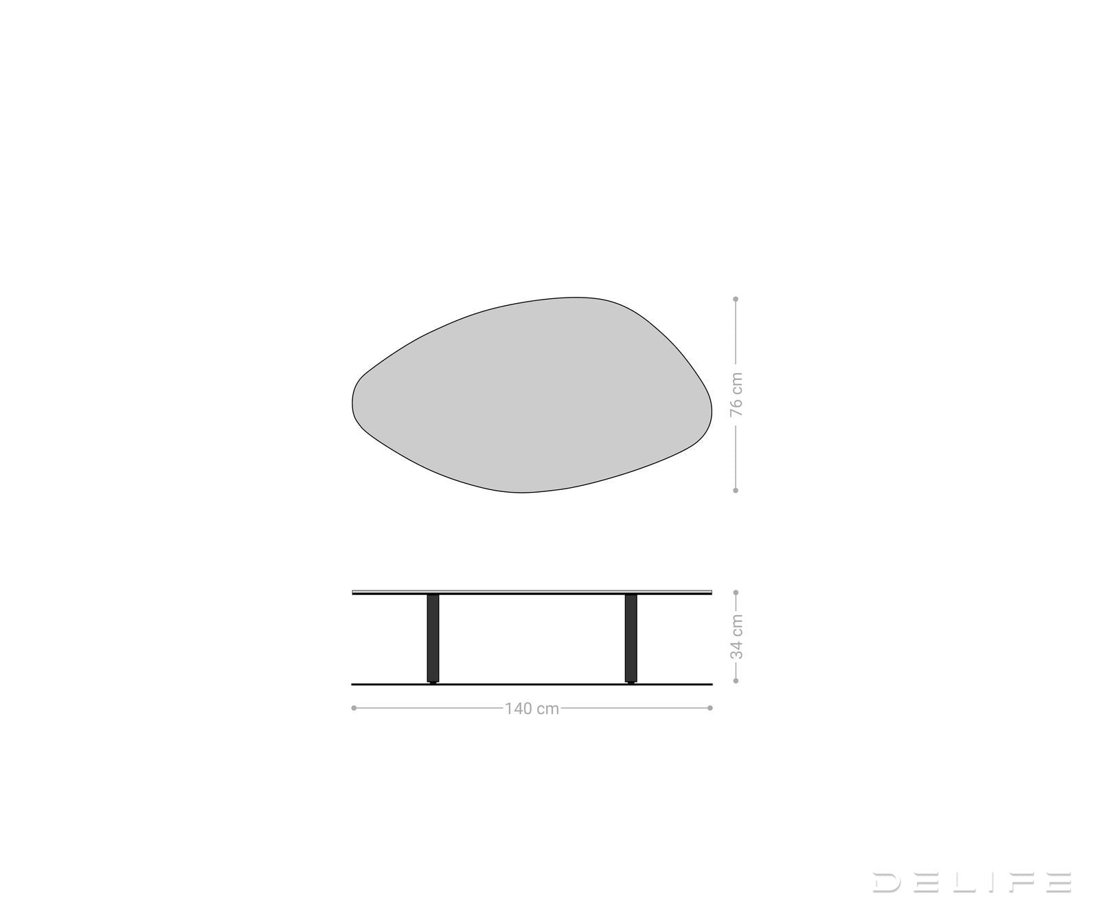 Klubska mizica Edge 140 × 75 cm, material: keramika Patagonia