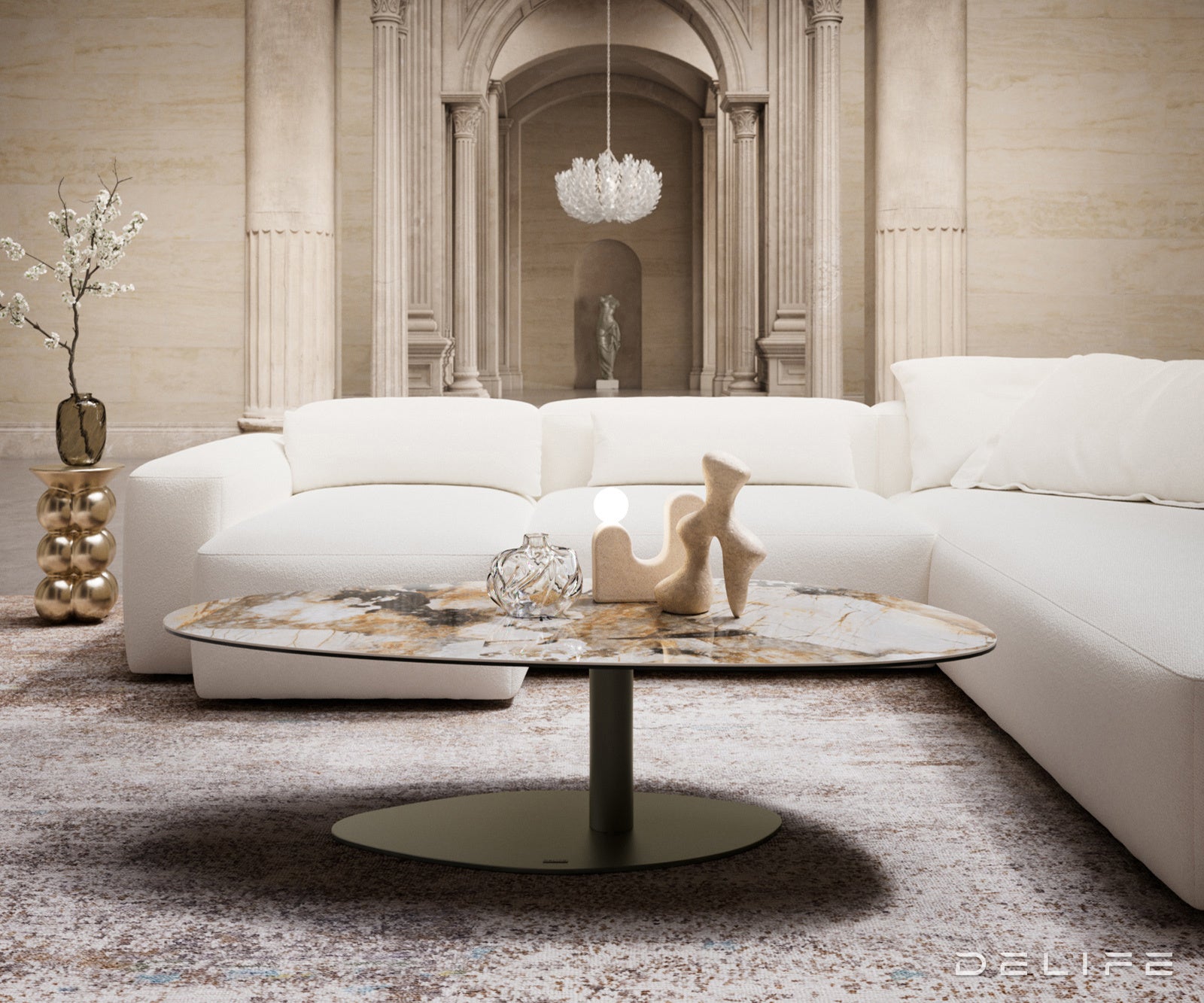 Klubska mizica Edge 140 × 75 cm, material: keramika Patagonia