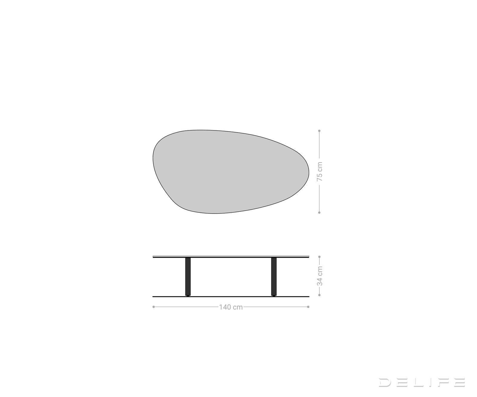 Klubska mizica Edge 140 × 75 cm, material: keramika Patagonia