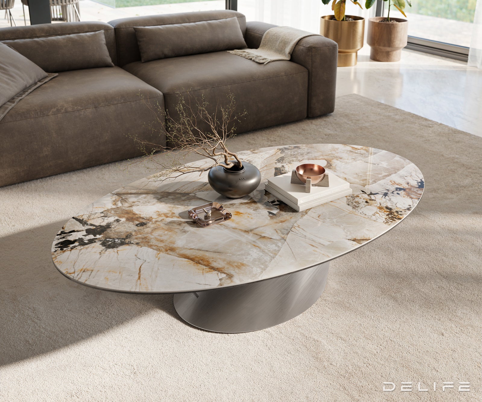 Klubska mizica Edge 140x80 cm, material: keramika Patagonia