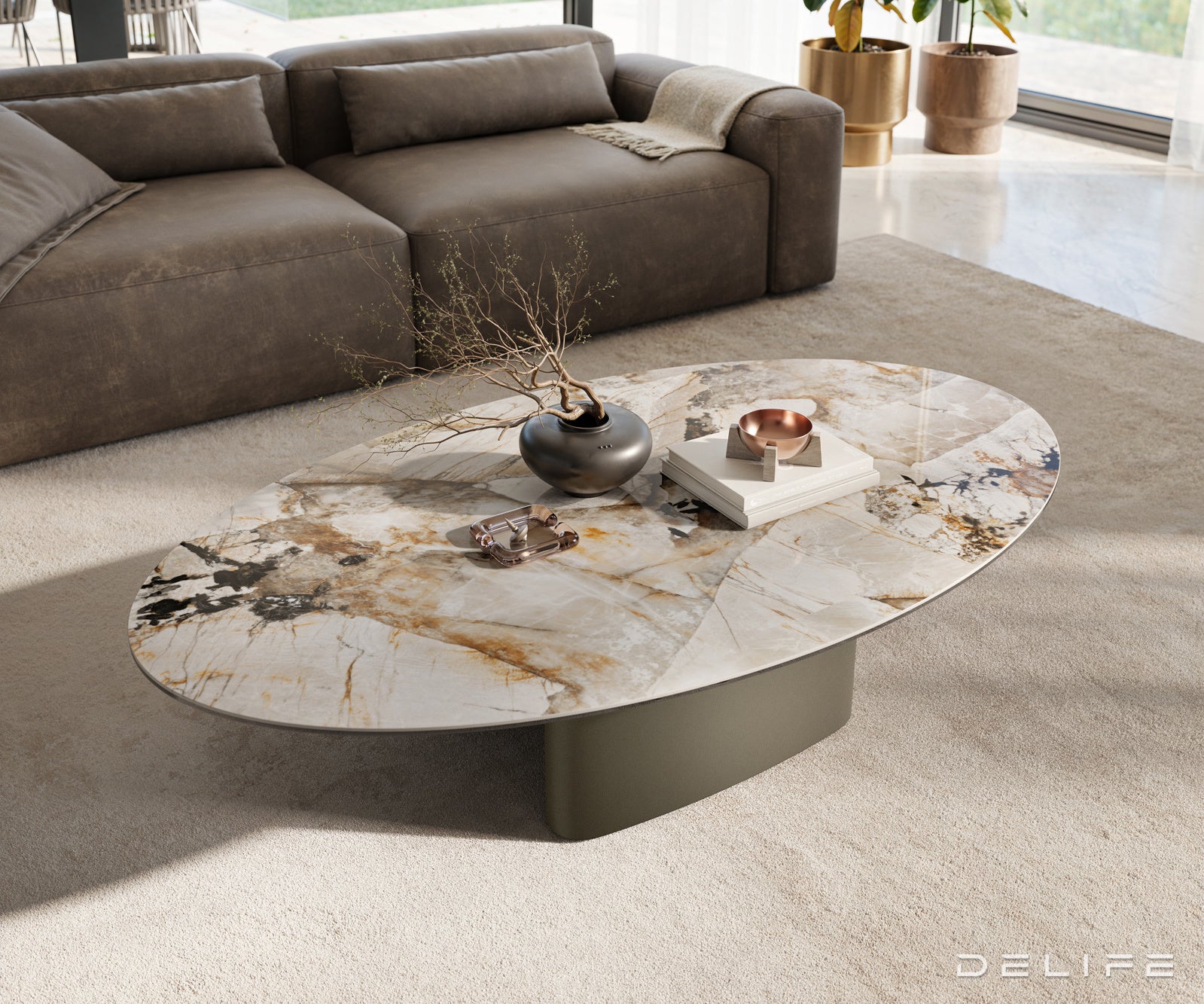 Klubska mizica Edge 140x80 cm, material: keramika Patagonia