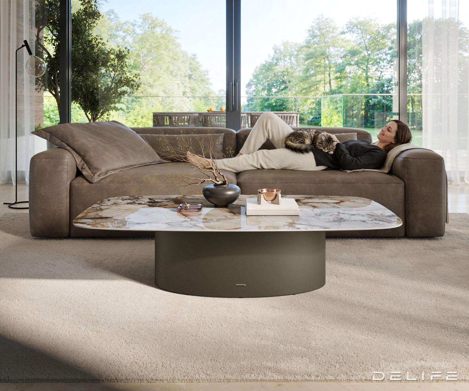 Klubska mizica Edge 140x80 cm, material: keramika Patagonia
