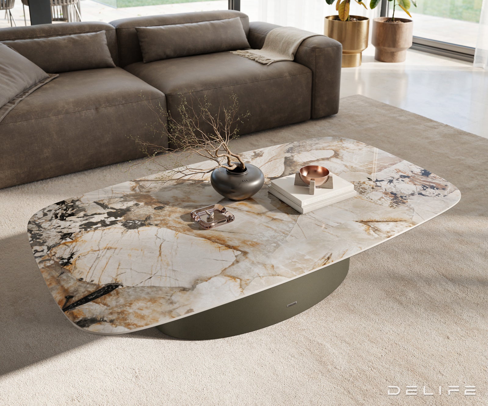 Klubska mizica Edge 140x80 cm, material: keramika Patagonia