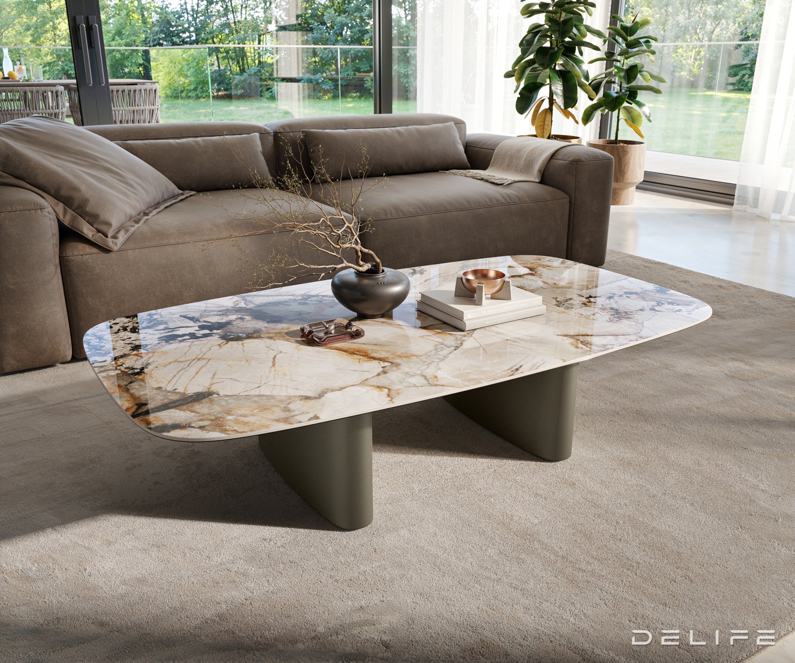 Klubska mizica Edge 140x80 cm, material: keramika Patagonia