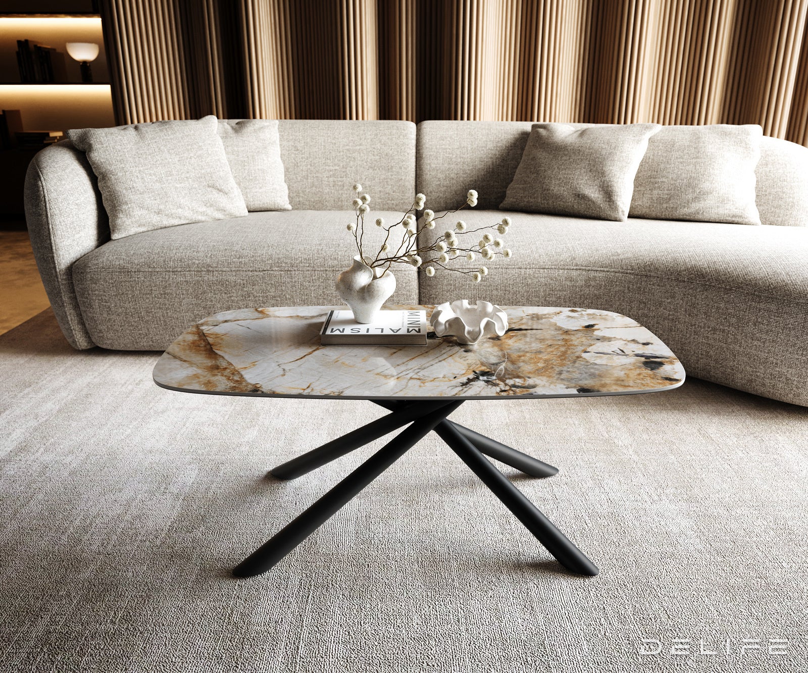 Klub stolić Edge 100x50cm, Materijal: Keramika