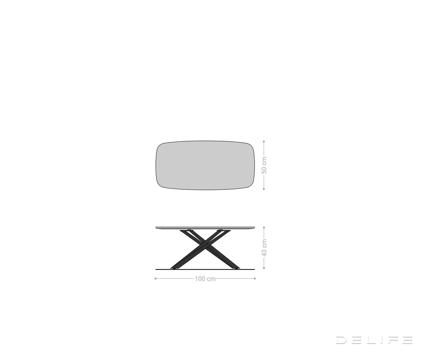 Klub stolić Edge 100x50cm, Materijal: Keramika