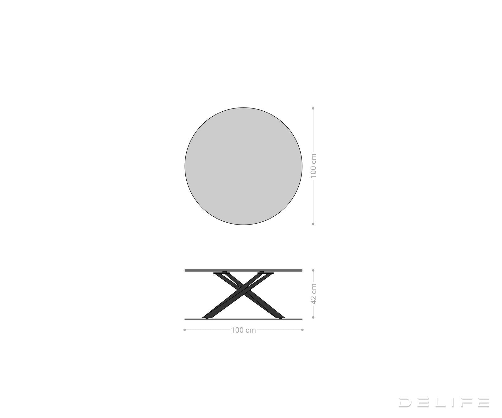 Klub stolić Edge 100x100cm, Materijal: Keramika