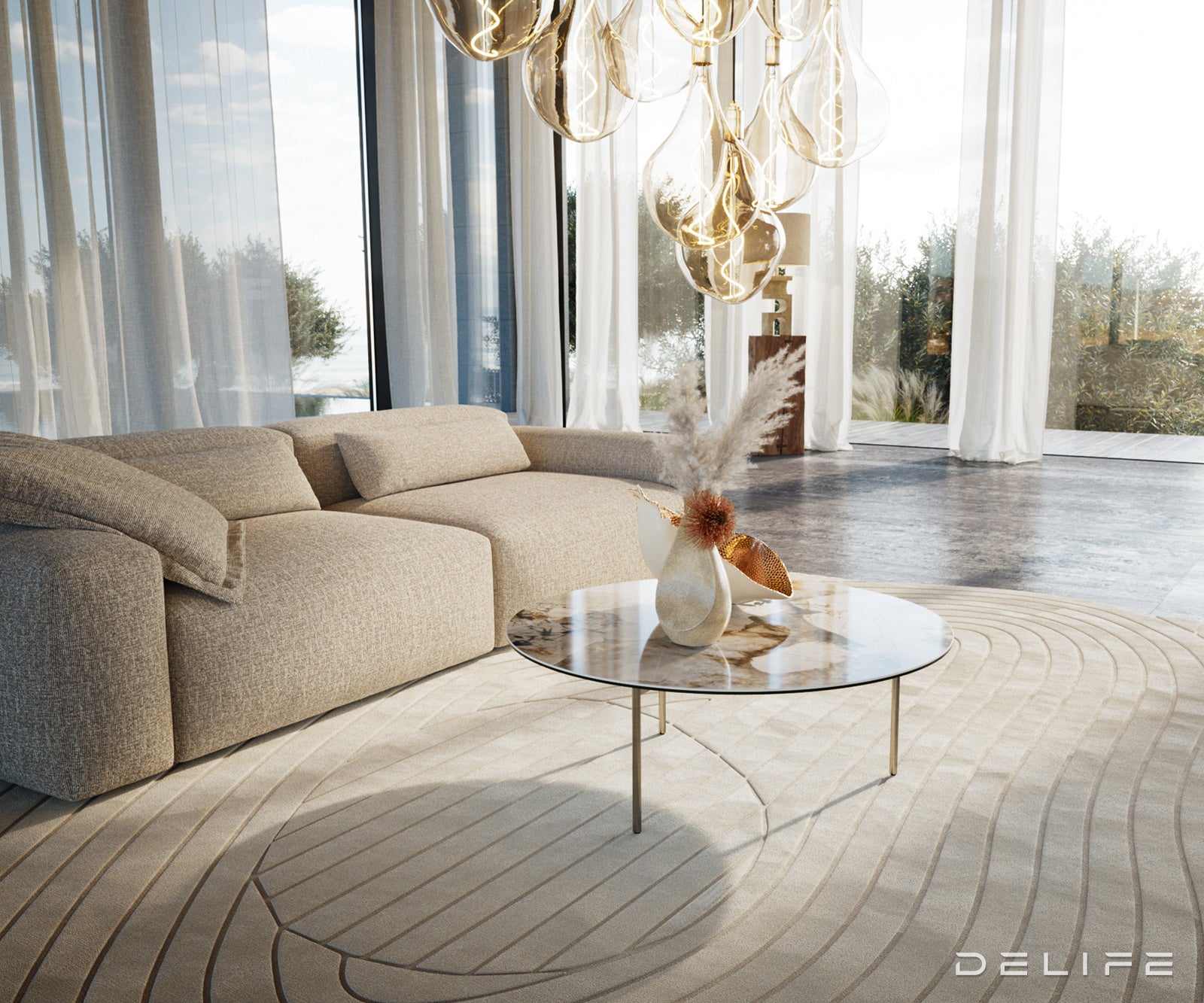 Klub stolić Edge 90x90cm, Materijal: Keramika