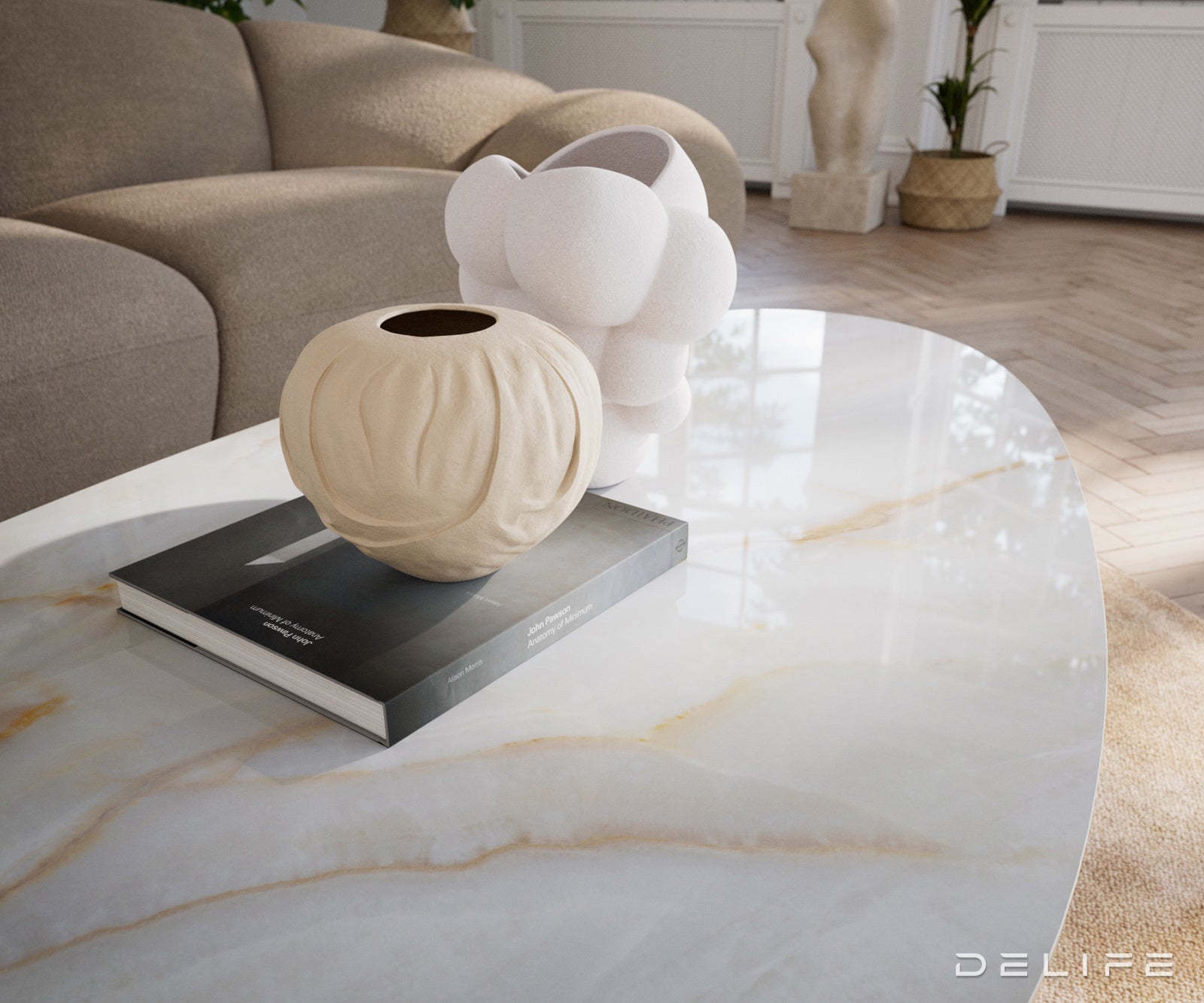 Klubska mizica Edge 140x75 cm, material: keramika Onyx Pearl
