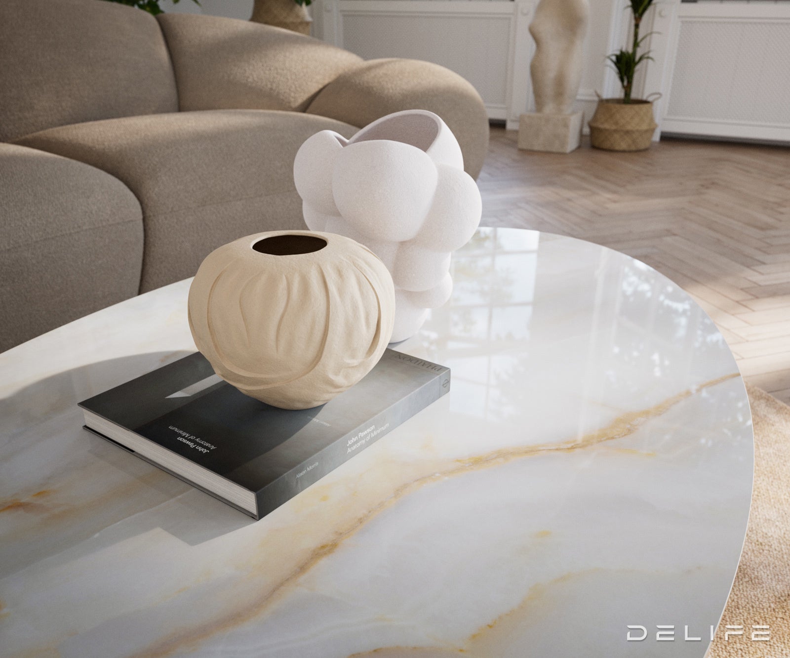 Klubska mizica Edge 140x80 cm, material: keramika Onyx Pearl